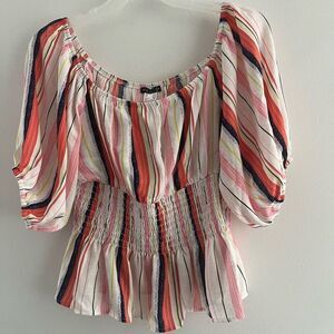 VENUS Blouse Top Women XL off shoulder ruff sleeve